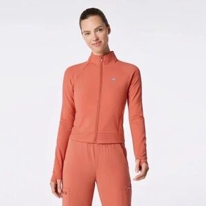 NWT FIGS On-Shift ContourKnit Short Jacket in Spiced Cider